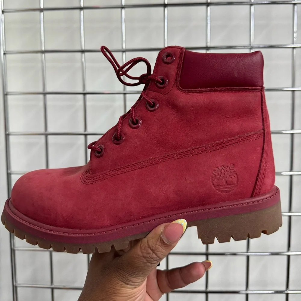 Timberland 6-Inch Premium Waterproof Boots Red Monochrome Mens Size 5